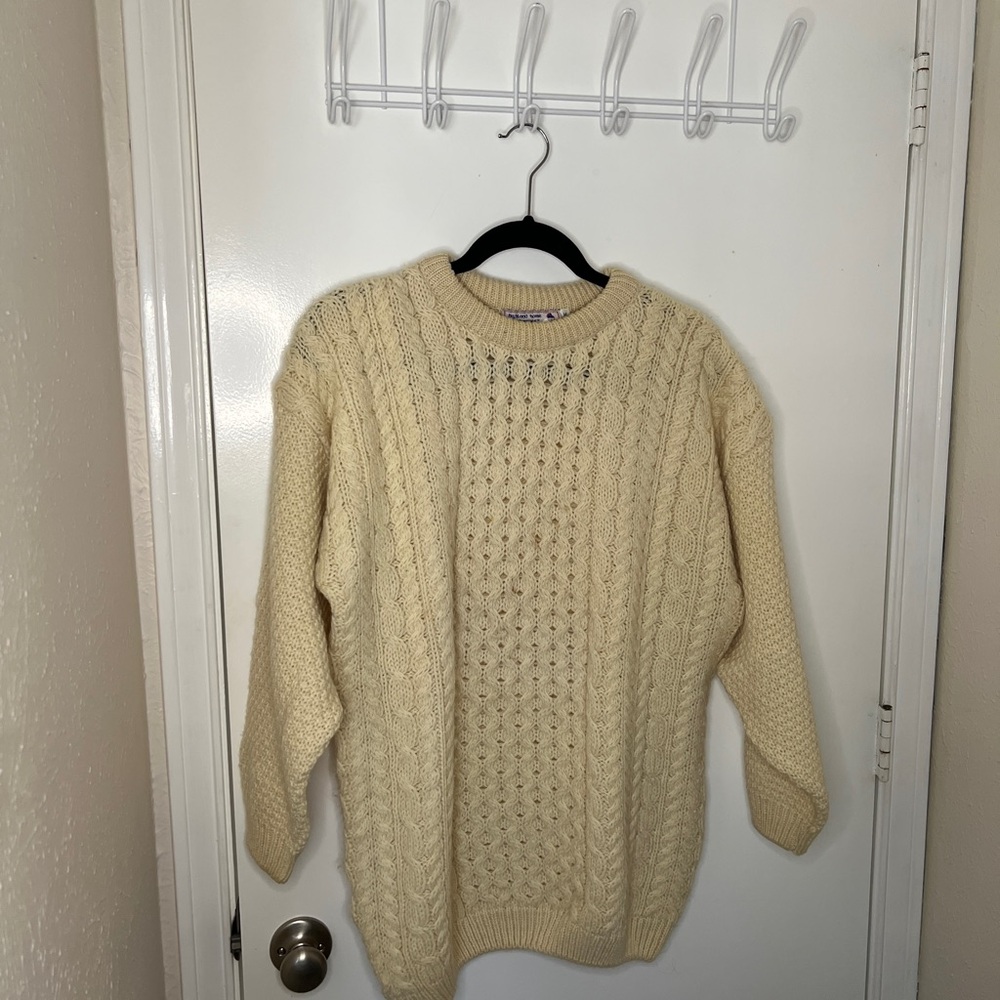 Highland Home Cozy Cream Cable Knit Sweater